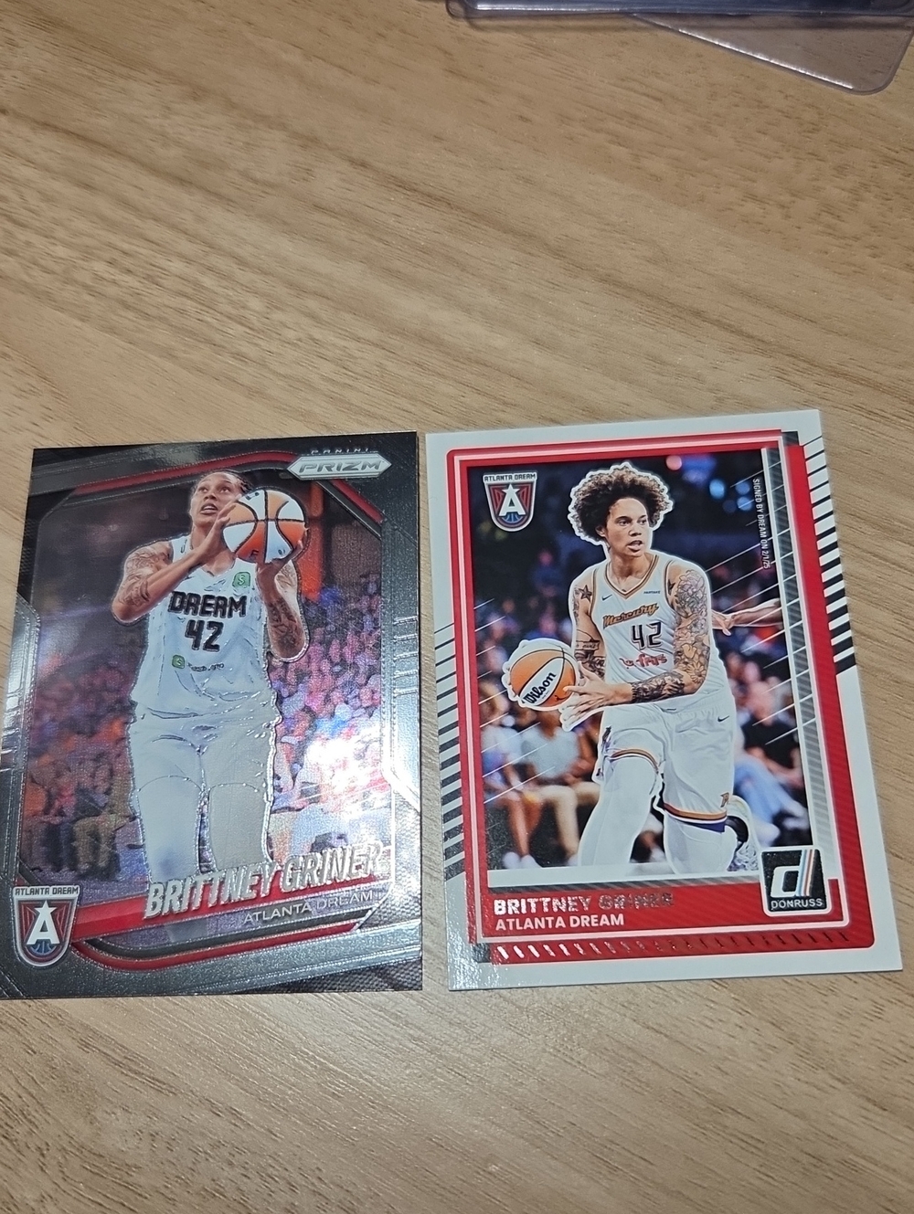 2 X  Brittney Griner Atlanta Dream Cards Pair - White, Red, Silver
